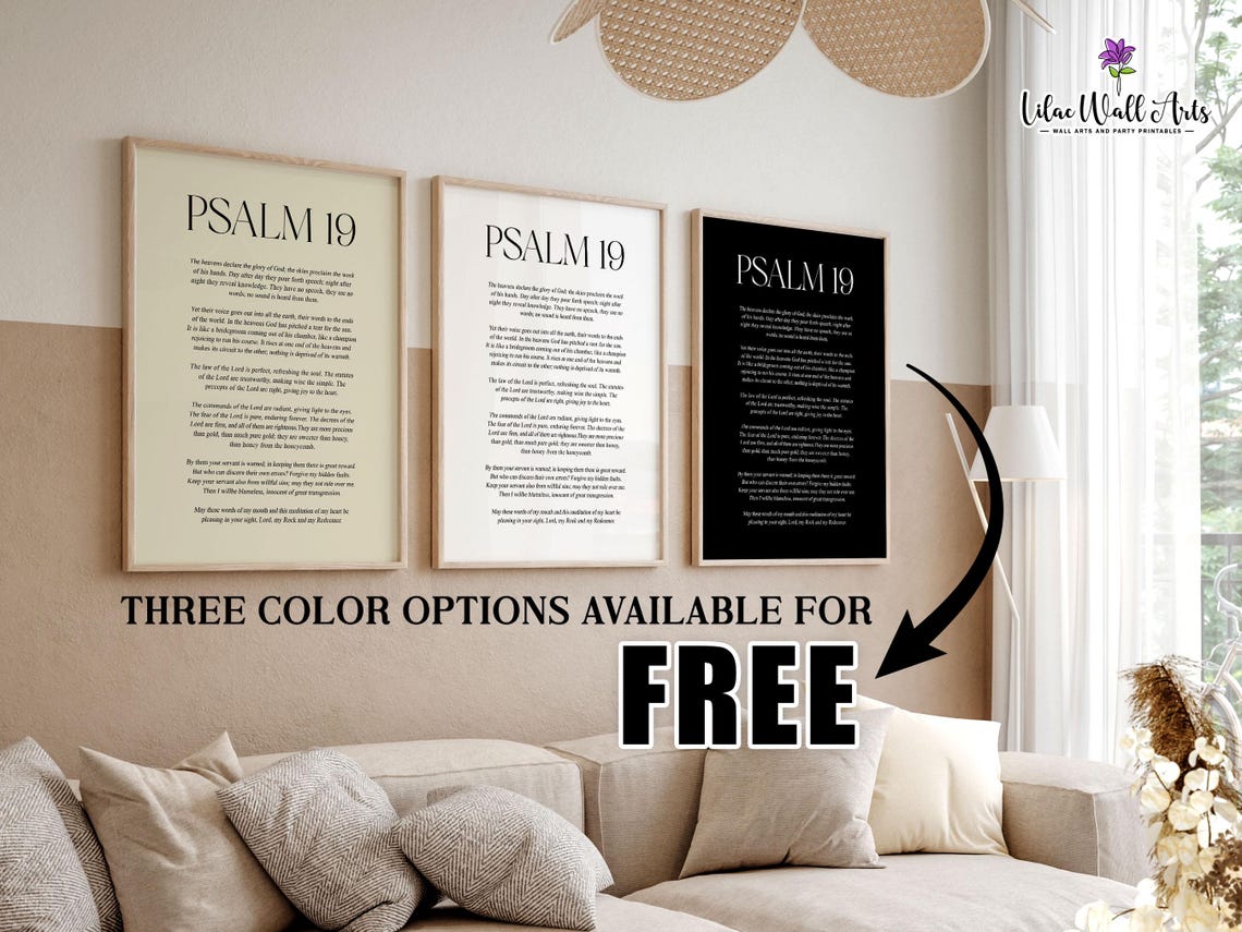Psalm 19 The Heavens Declare Full Text Classic Minimalist Decor Poster - Image 3