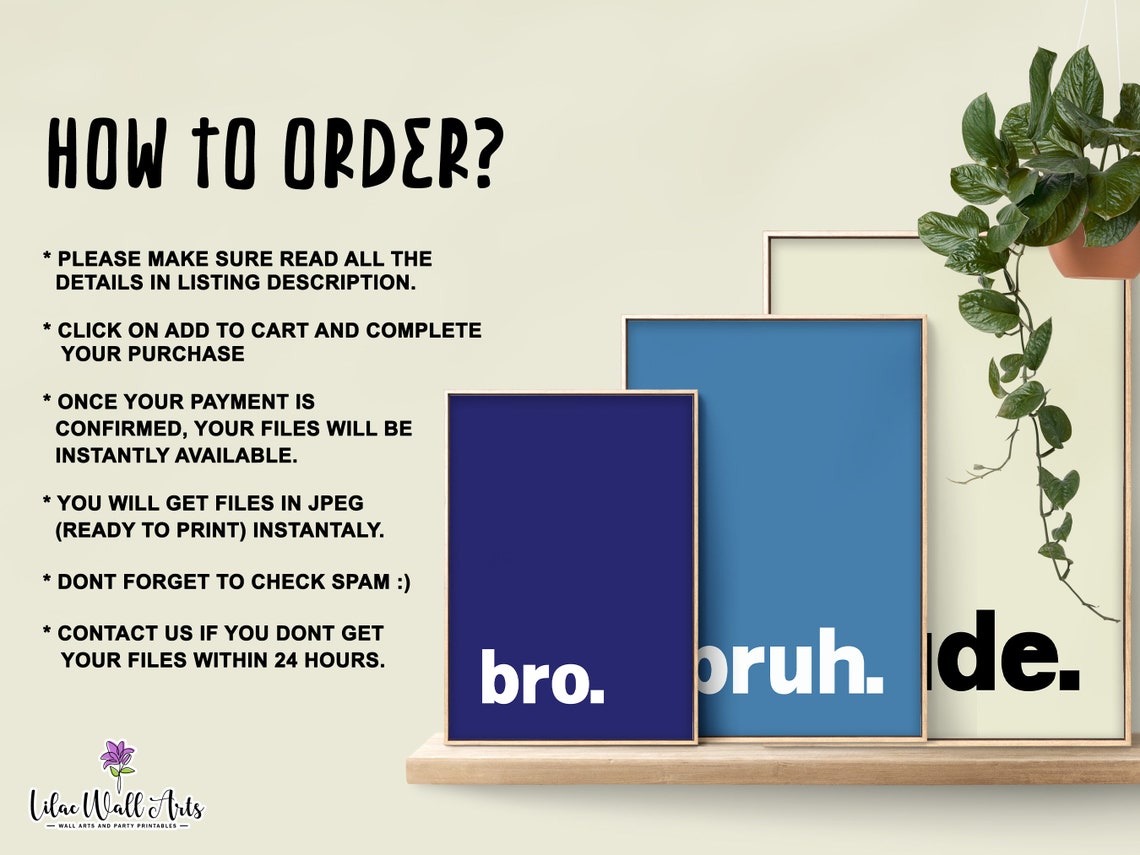 Bro Dude Bruh Navy Cream Blue Trio Minimalist Typography Poster - Image 2