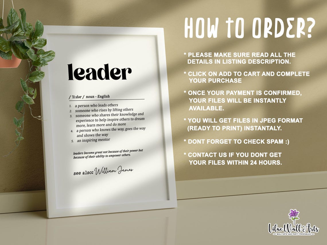 Personalized Gift Leader Definition Leadership Gift Leader Poster Leader Gift Mentor Gifts Custom Gifts For Boss Boss Retirement Gift - Image 3