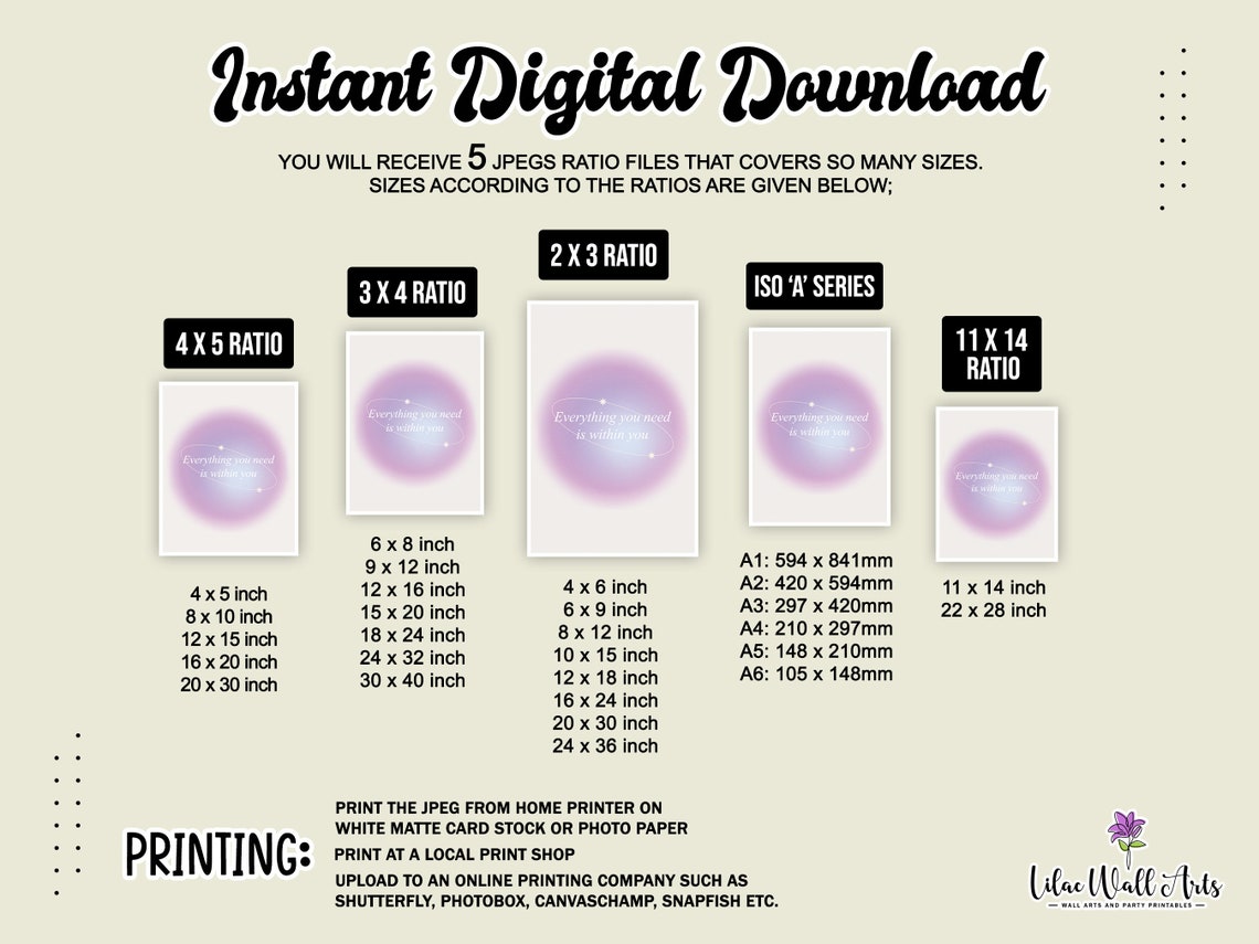 Everything You Need Is Within You Purple Aura Affirmation Quote Poster - Image 2