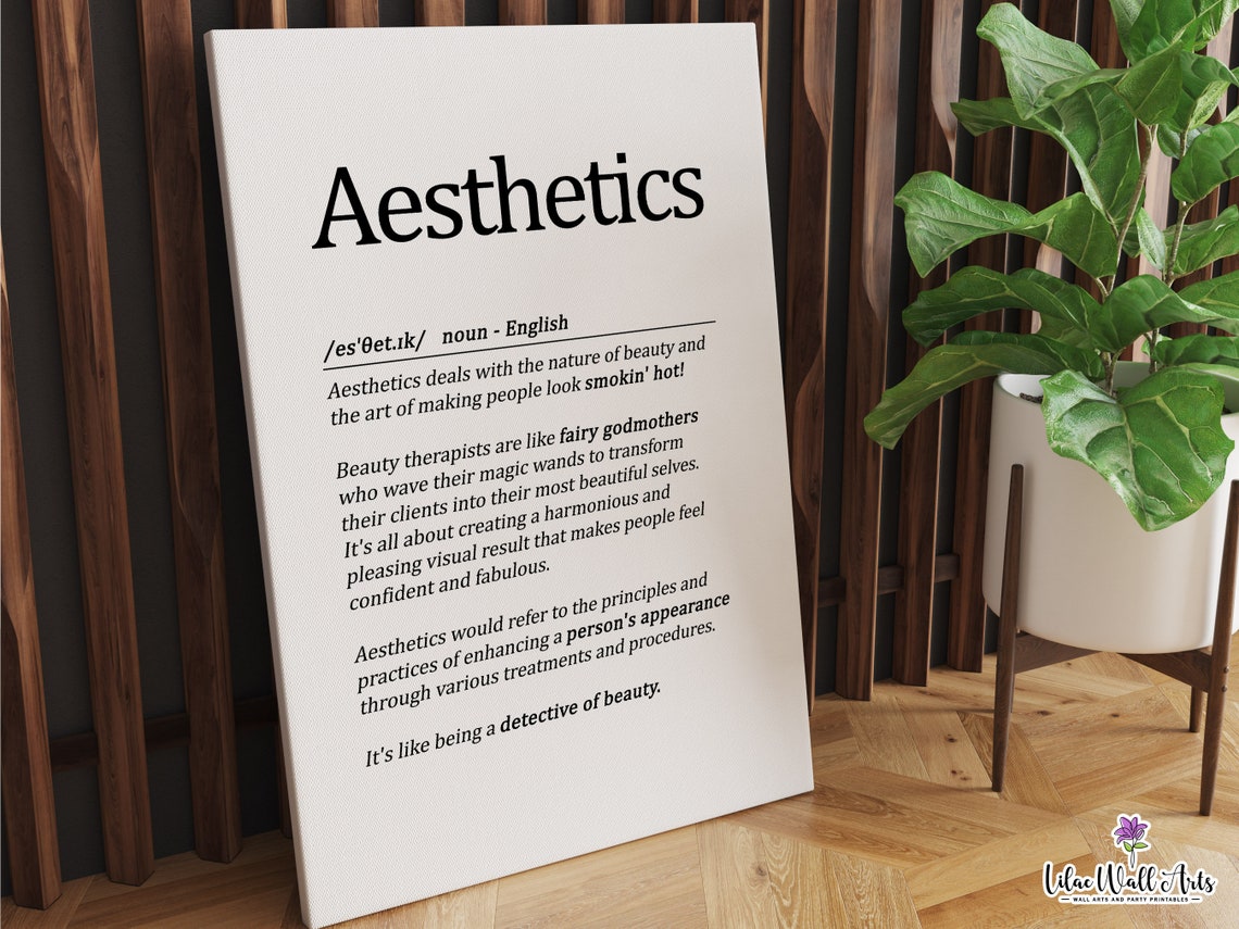 Aesthetics Definition Beauty Therapist Funny Dictionary Style Print
