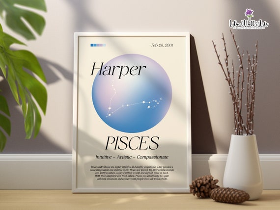 Personalized Pisces Poster Aura Poster Pisces Customized Pisces Bundle Pisces Zodiac Print Big Pisces Present Pisces Facts Pisces Friend