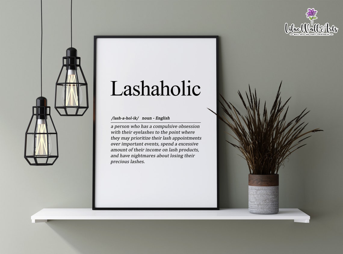 Lashaholic Definition Funny Lash Artist Dictionary Beauty Poster - Image 3
