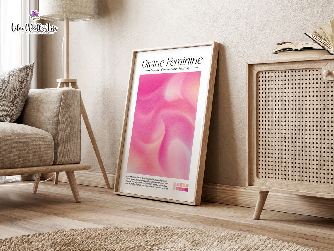 Divine Feminine Pink Aura Silk Wave Canvas Spiritual Gift Poster - Image 5