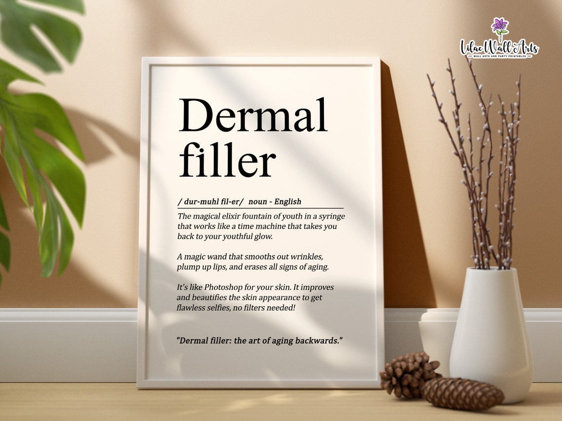 Dermal Filler Definition Funny Aesthetic Clinic Dictionary Wall Print