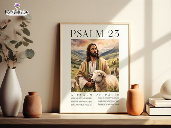 Psalm 23 Wall Art Lord Is My Shepherd Psalm 23 Psalm 23 Art Christian Wall Art Prophetic Art Print Jesus Art Jesus Painting