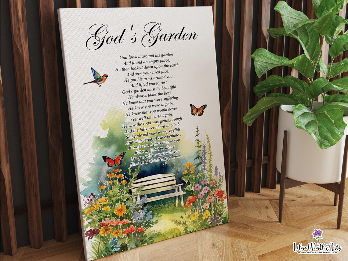 Gods Garden He Is Gone In Loving Memory Deceased Loved One Memorial Poem Sympathy Gift Mourning Religious Gifts Loss Of Dad Loss Of Mum - Image 6