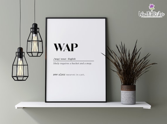 Wap Definition Dictionary Typography Funny Home Decor