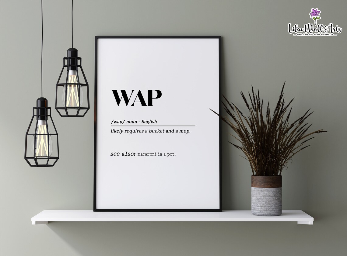 Wap Definition Dictionary Typography Funny Home Decor