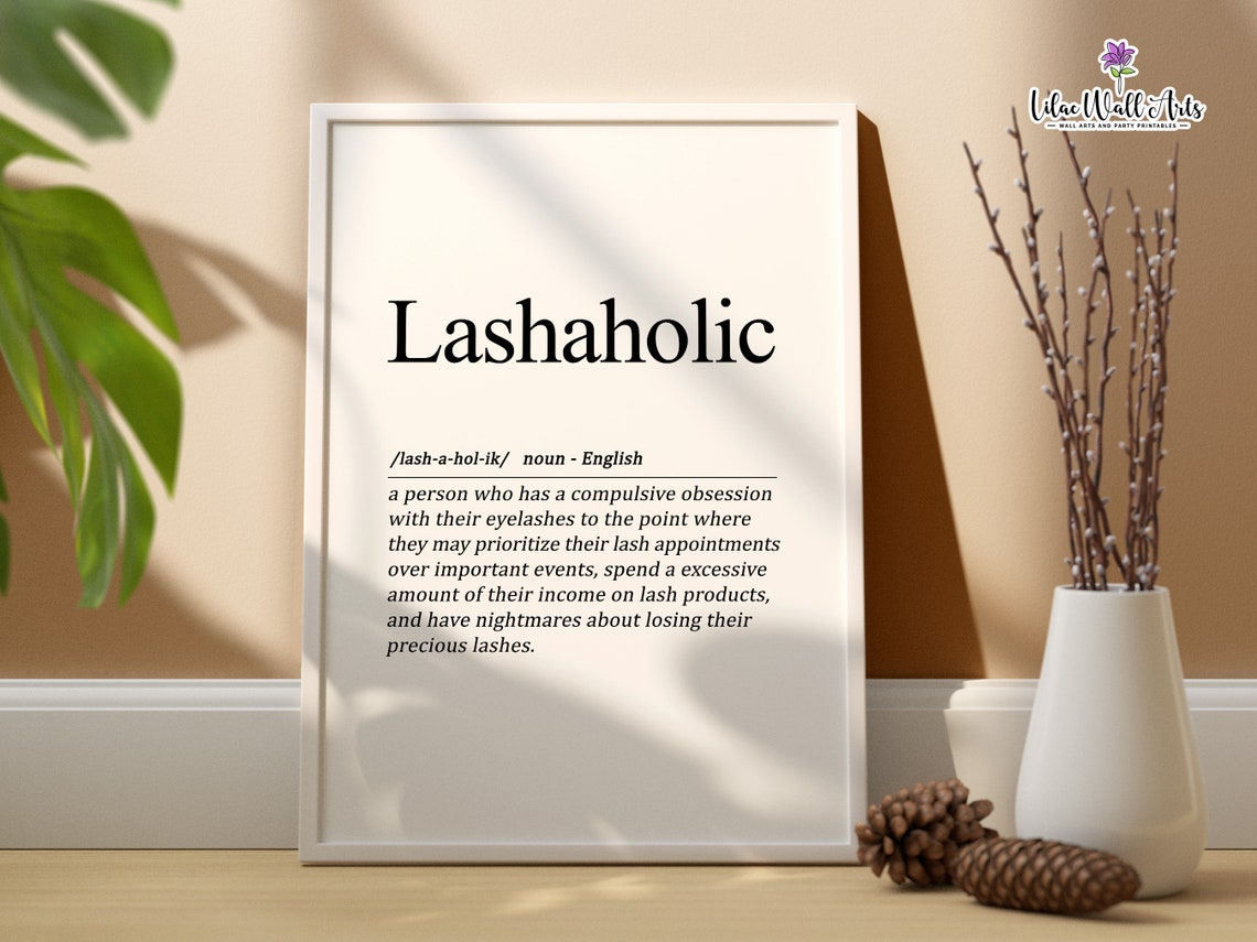 Lashaholic Definition Funny Lash Artist Dictionary Beauty Poster