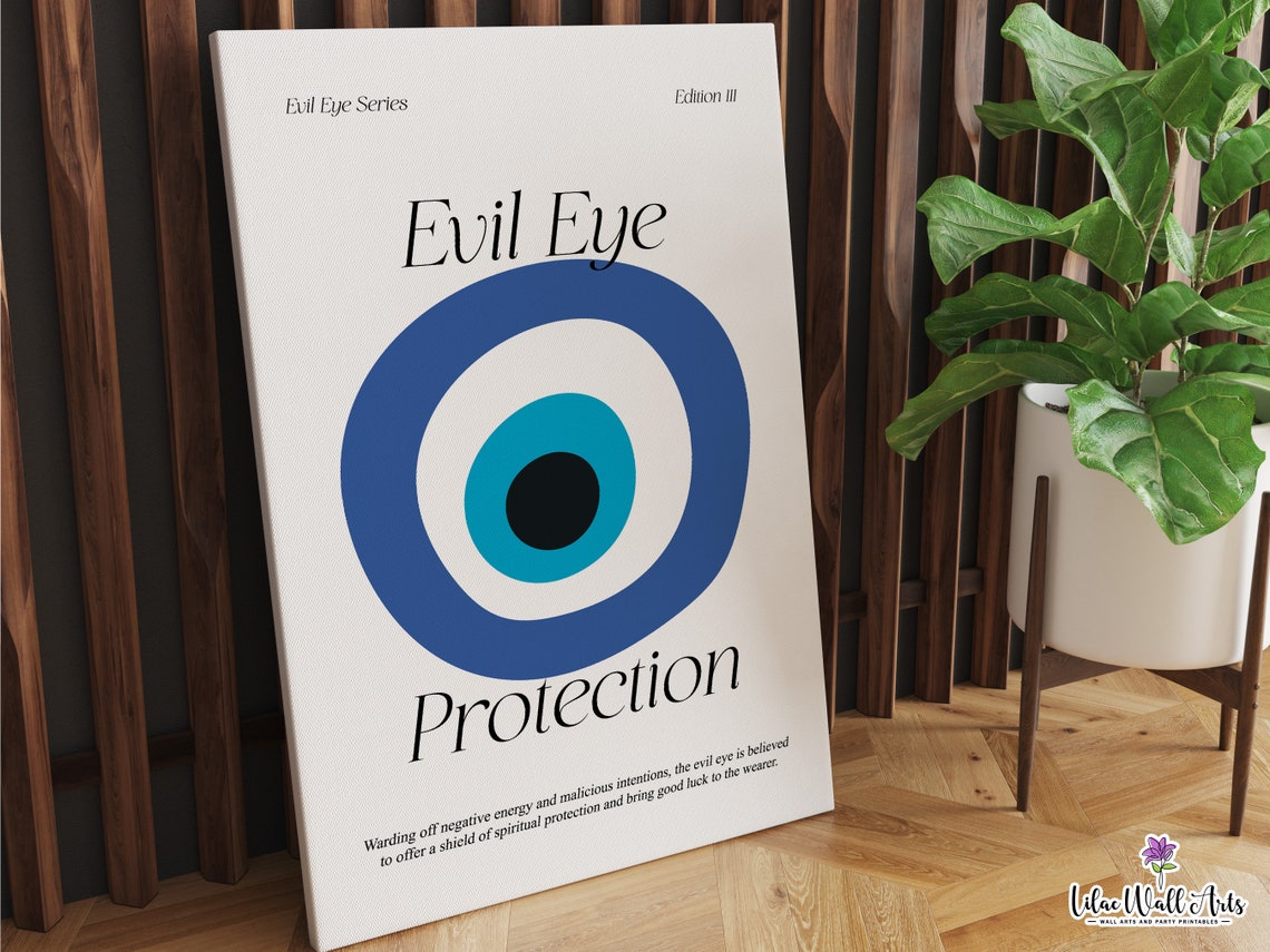 Evil Eye Nazar Blue Protection Symbol Minimalist Spiritual Art Poster - Image 4