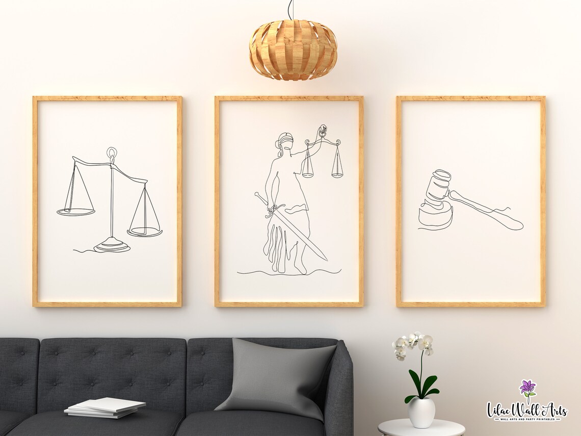 Lady Justice Art Print, Lawyer Office Decor - Image 2
