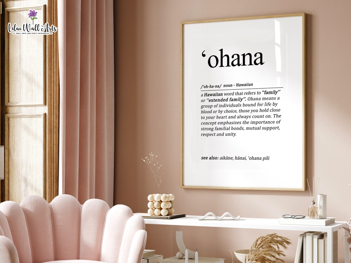Ohana Family Print Family Gift Hawaiian Poster Hawaiian Hawaiian Language Family Poster Ohana Hawaiian Wall Art - Image 4