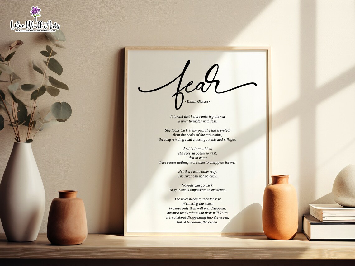 Fear Poem, Khalil Gibran Minimal Wall Art Print - Image 4