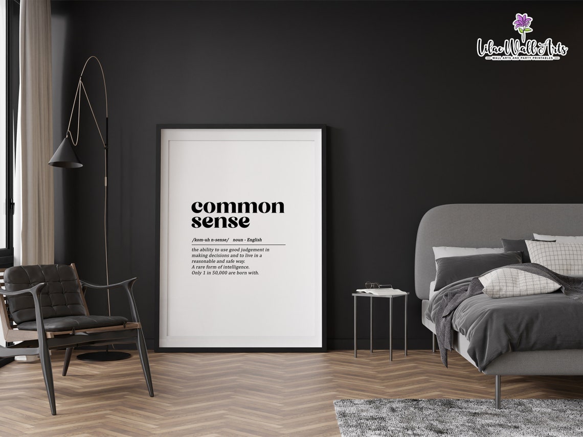 Common Sense Funny Dictionary Definition Rare Intelligence Wall Art - Image 4