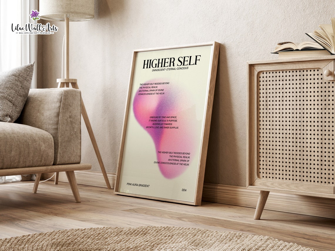 Higher Self Pink Aura Gradient Poster Spiritual Consciousness - Image 5