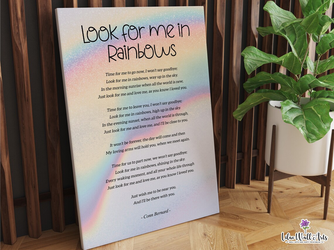 Look For Me In Rainbows Memorial Gift Poster - Image 6