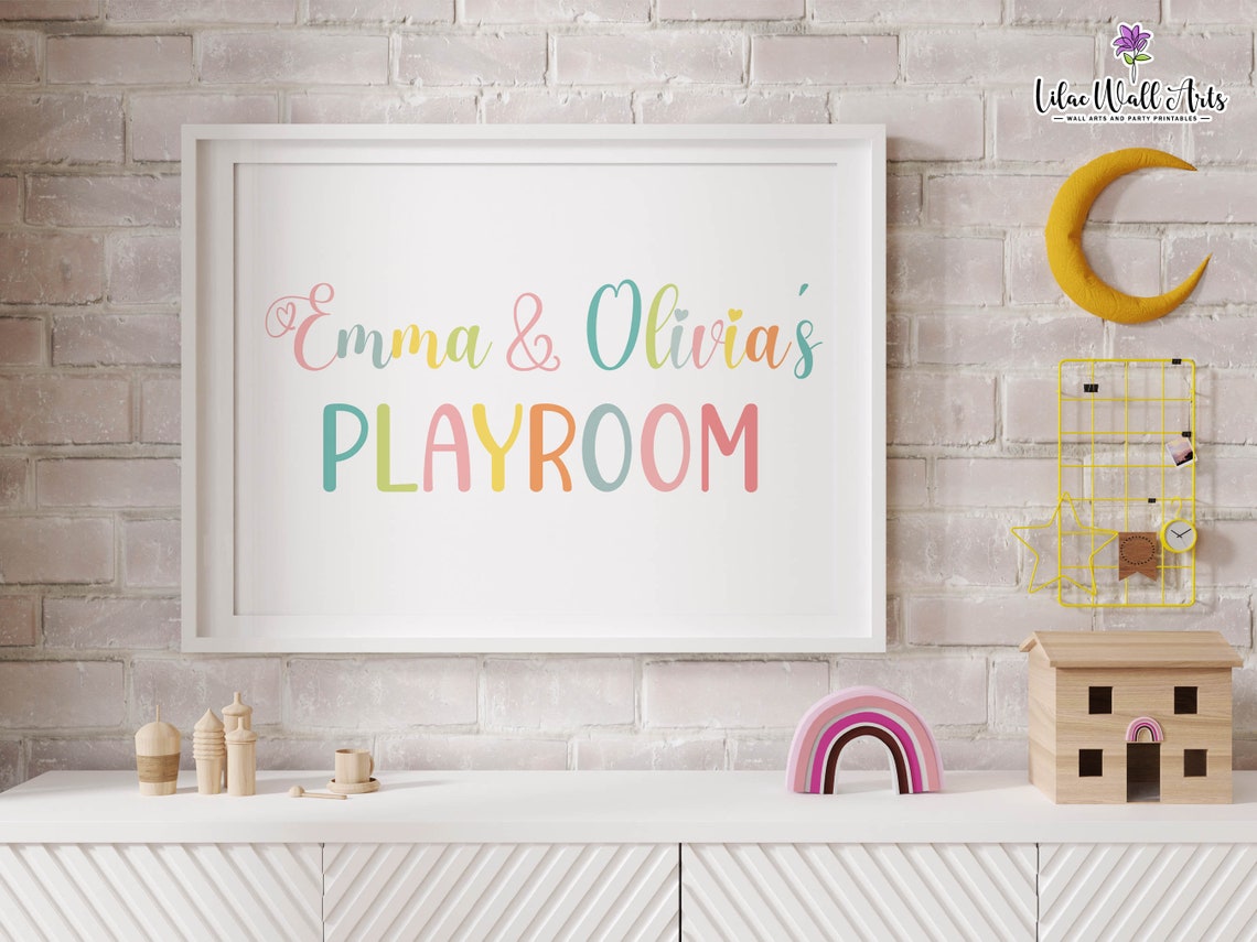Personalized Playroom Playroom Wall Art Playroom Print Girls Room Prints Sisters Wall Art Girls Room Sign Girl Nursery - Image 6