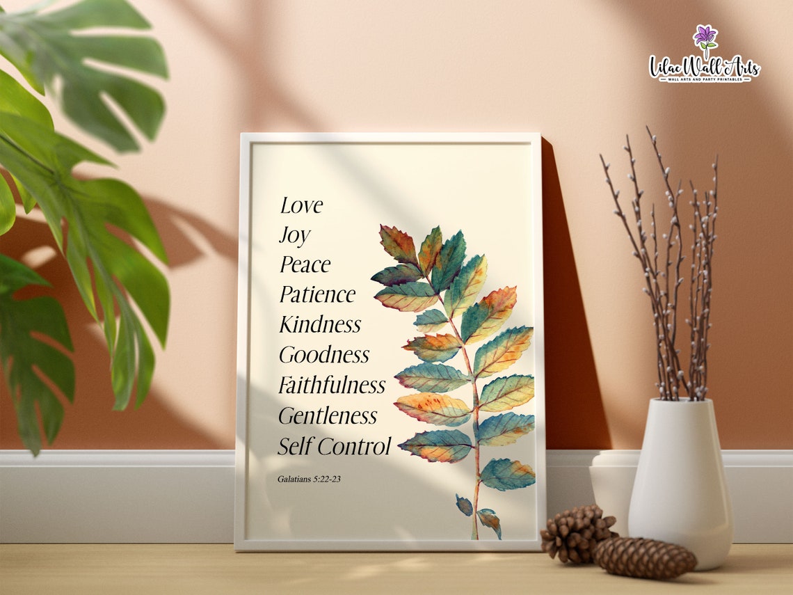 Fruit Of The Spirit Galatians 5 22 Bible Verse Wall Art Scripture Wall Art Botanical Print Christian Gift Christian Wall Dcor - Image 5