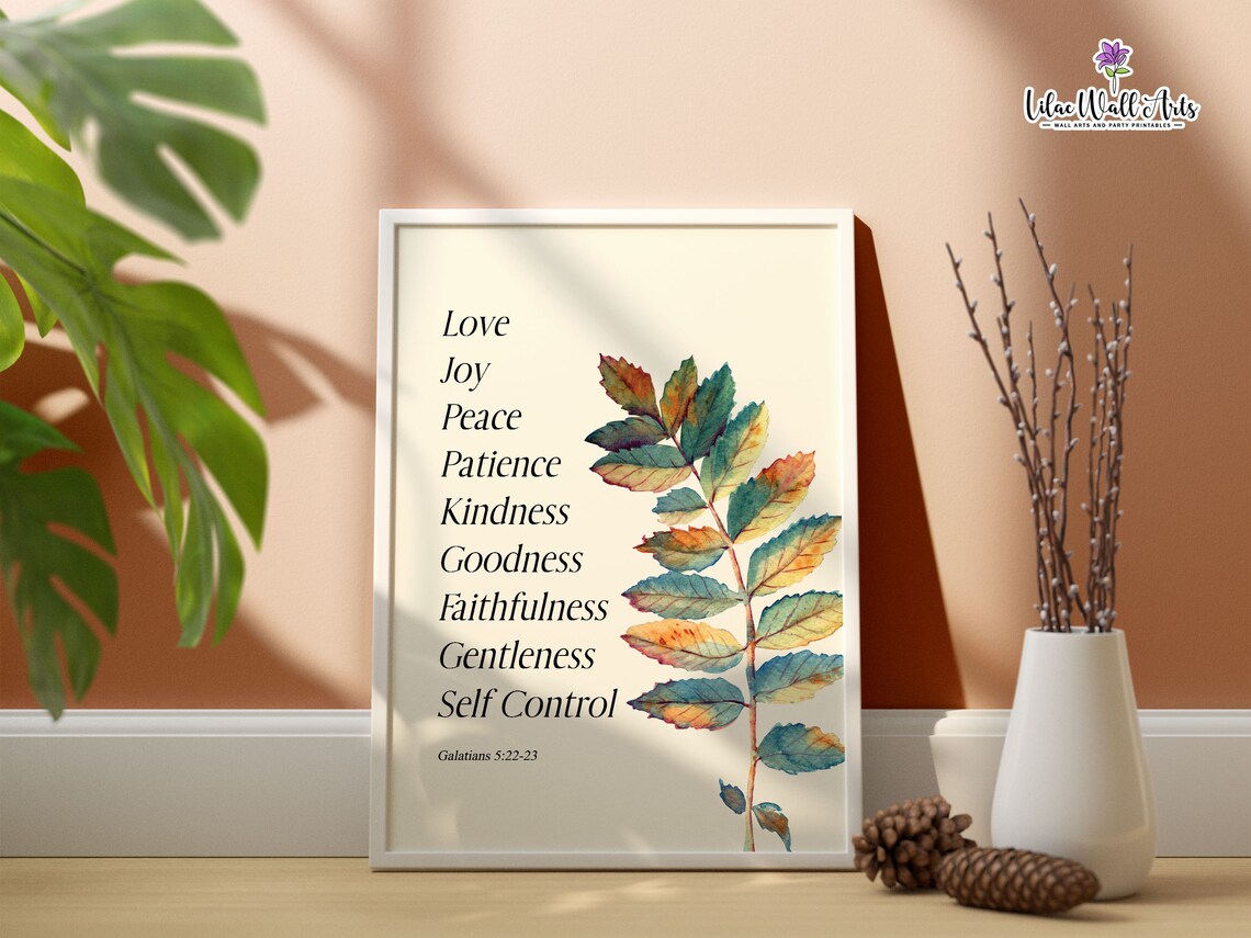 Fruit of the Spirit Galatians 5:22-23 Watercolor Christian Art Poster - Image 5