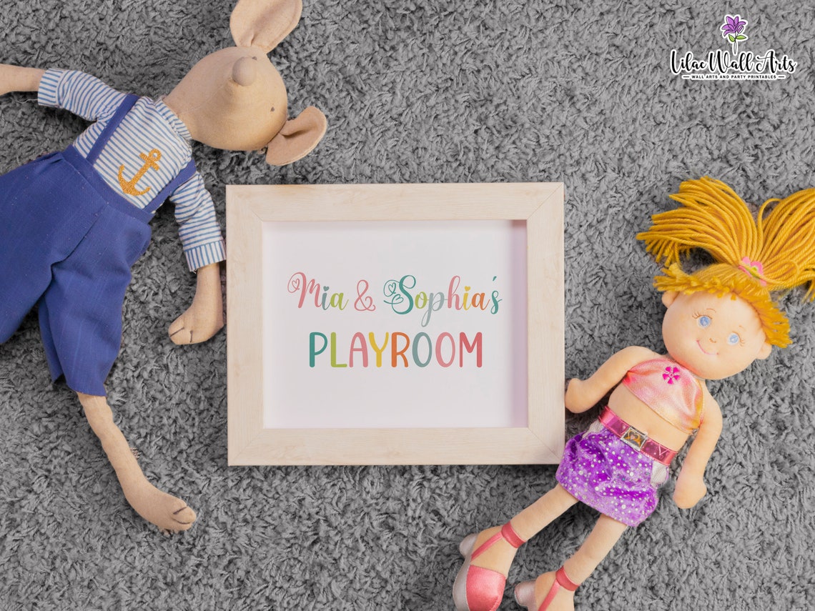 Personalized Playroom Playroom Wall Art Playroom Print Girls Room Prints Sisters Wall Art Girls Room Sign Girl Nursery - Image 2