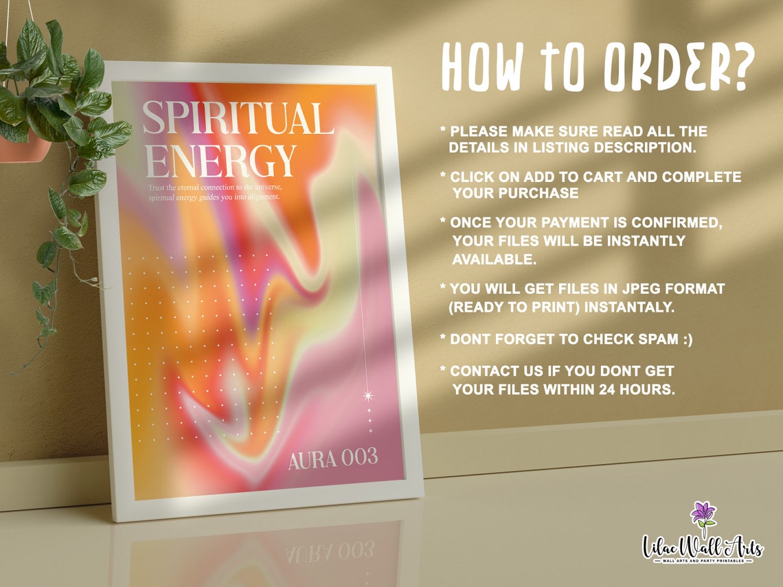 Spiritual Energy Orange Aura Alignment Universe Manifestation Poster - Image 3