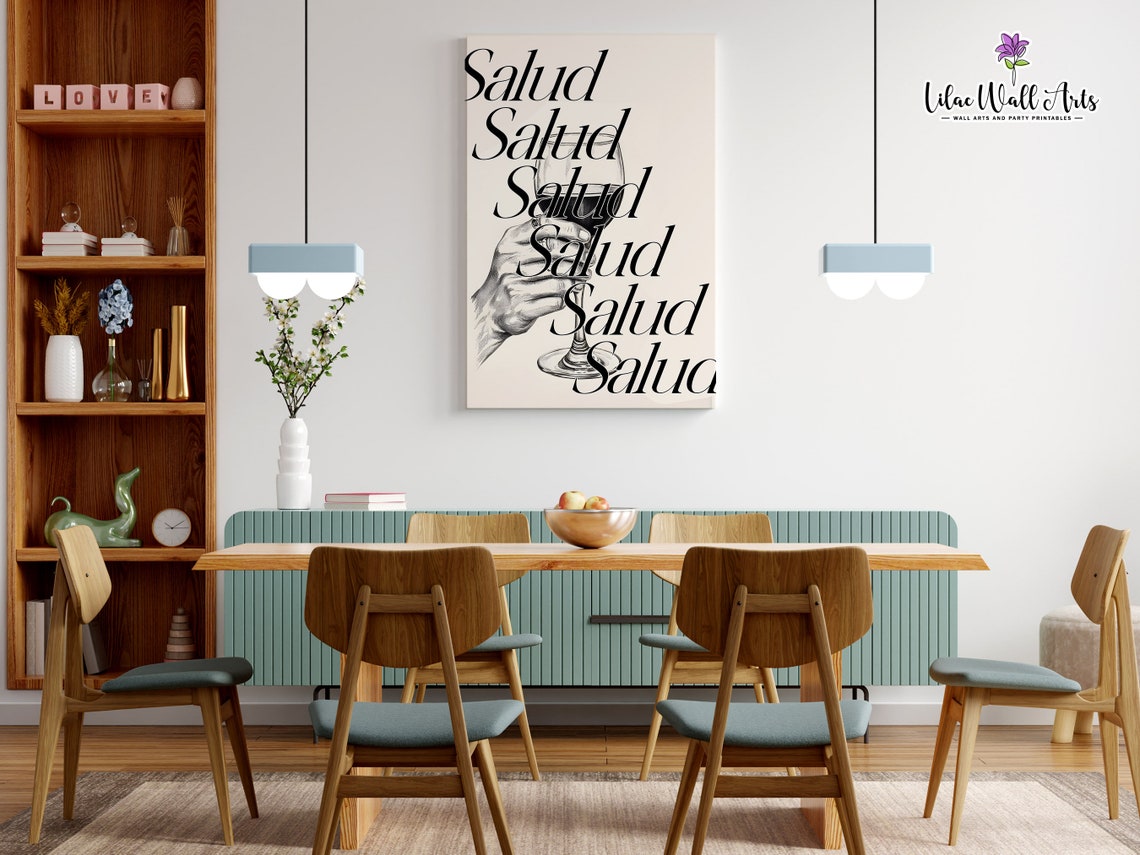 Salud Poster Cheers Wall Art Bar Art Eat Drink Cheers Sign Cheers Glasses Print Happy Hour Print Cheers Art Print Aesthetic Bar Cart - Image 4