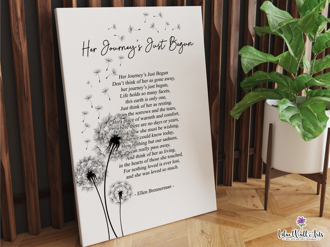 Her Journey's Just Begun Dandelion Sympathy Poem Memorial Poster - Image 6