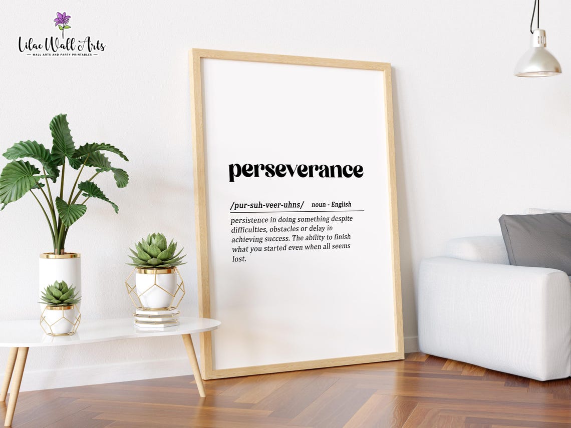 Perseverance Definition Motivational Dictionary Art Typography Poster - Image 3
