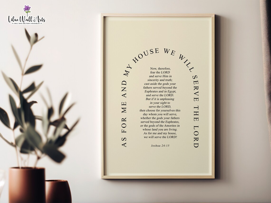 Joshua 24:15 Christian Home Decor Art Print - Image 4