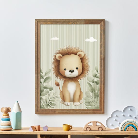 Lion Nursery Wall Art Multiple Sizes Included