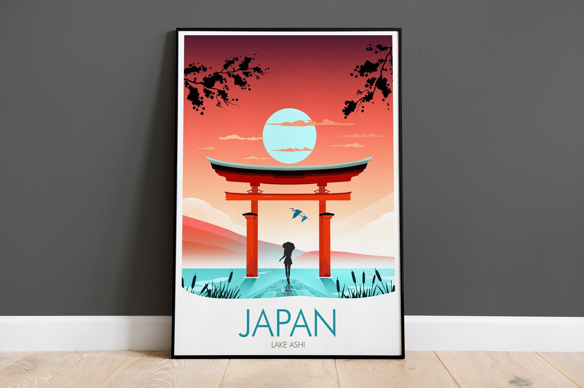 Lake Ashi Hakone Shrine Art Print, Japan