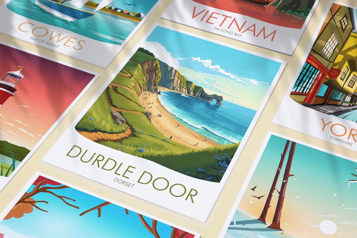 Durdle Door Dorset England Limestone Arch Beach Coastline Poster - Image 3