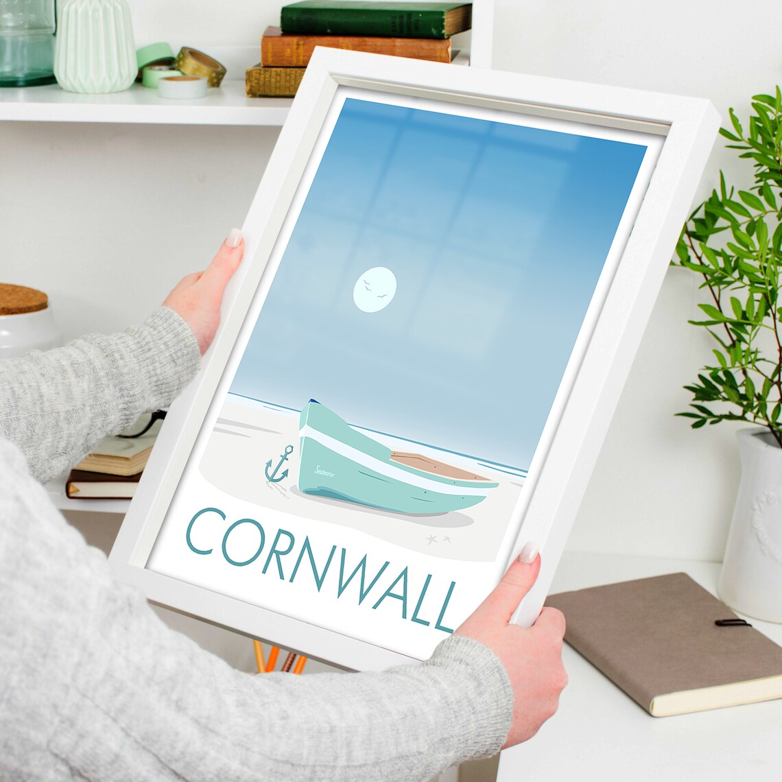 Cornwall Art Print, Abstract Modern Wall Art - Image 3