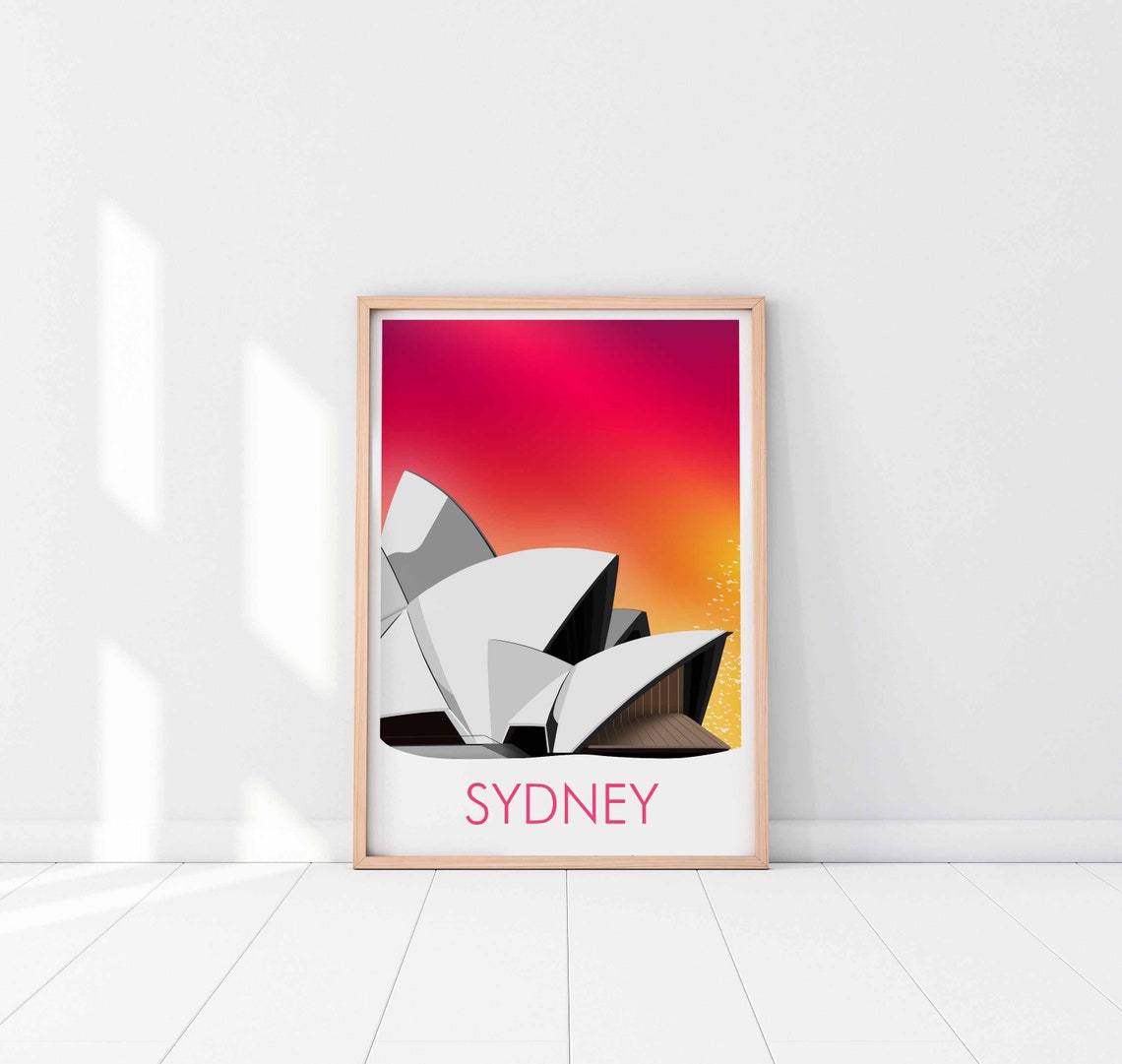 Sydney Australia Opera House Sails Harbour Sunset Sky Poster - Image 3