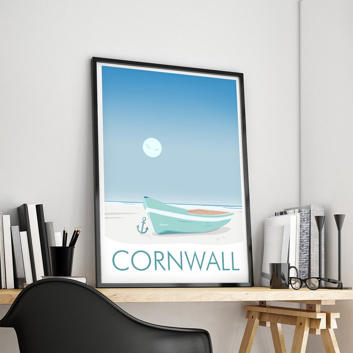Cornwall Art Print, Abstract Modern Wall Art - Image 2