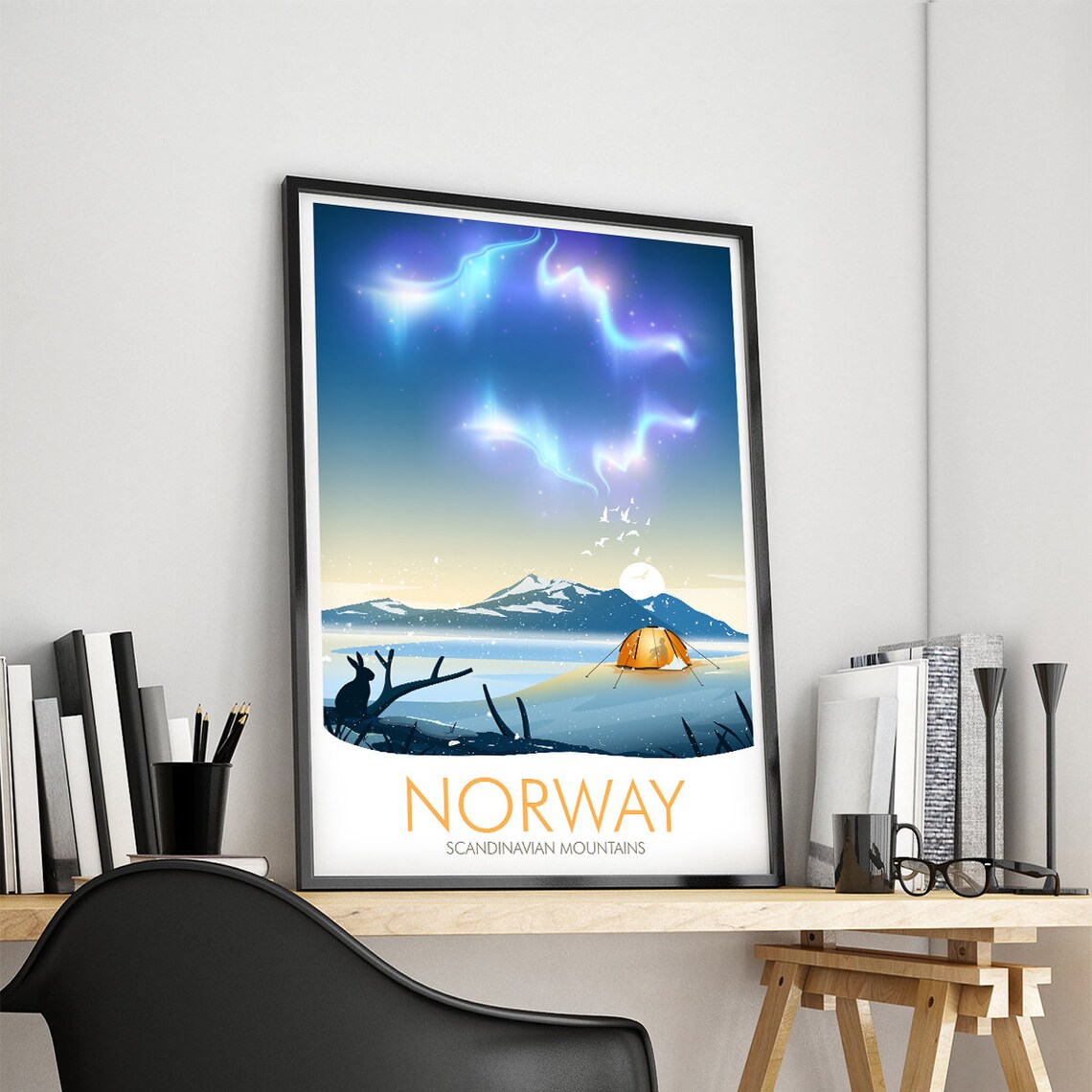 Scandinavian Mountains Print Norway Print - Image 3