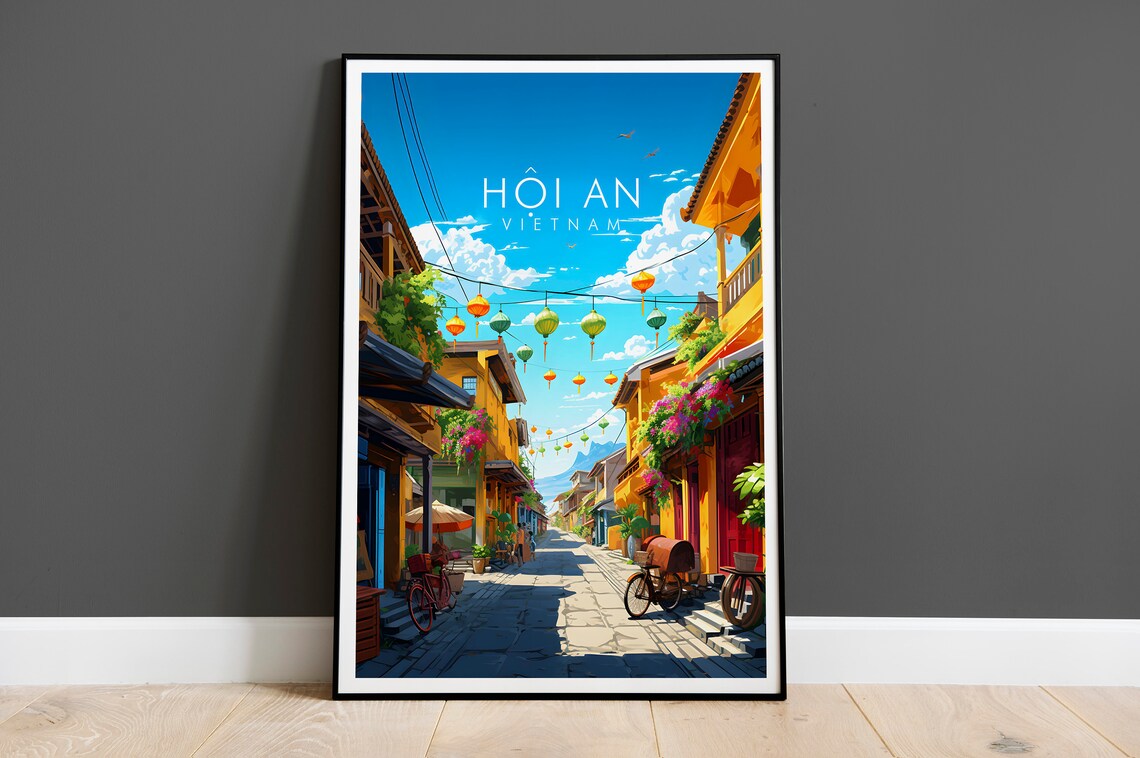 Hoi An Vietnam Travel Poster, Place-Inspired Art Print