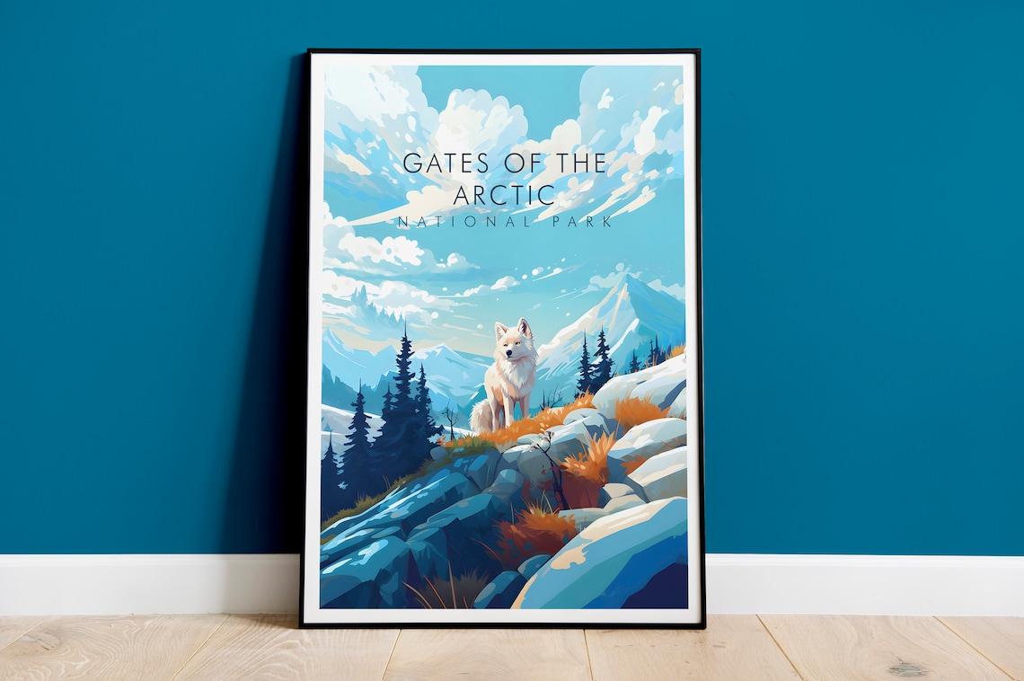 Gates of the Arctic National Park Wolf Wilderness Travel Poster