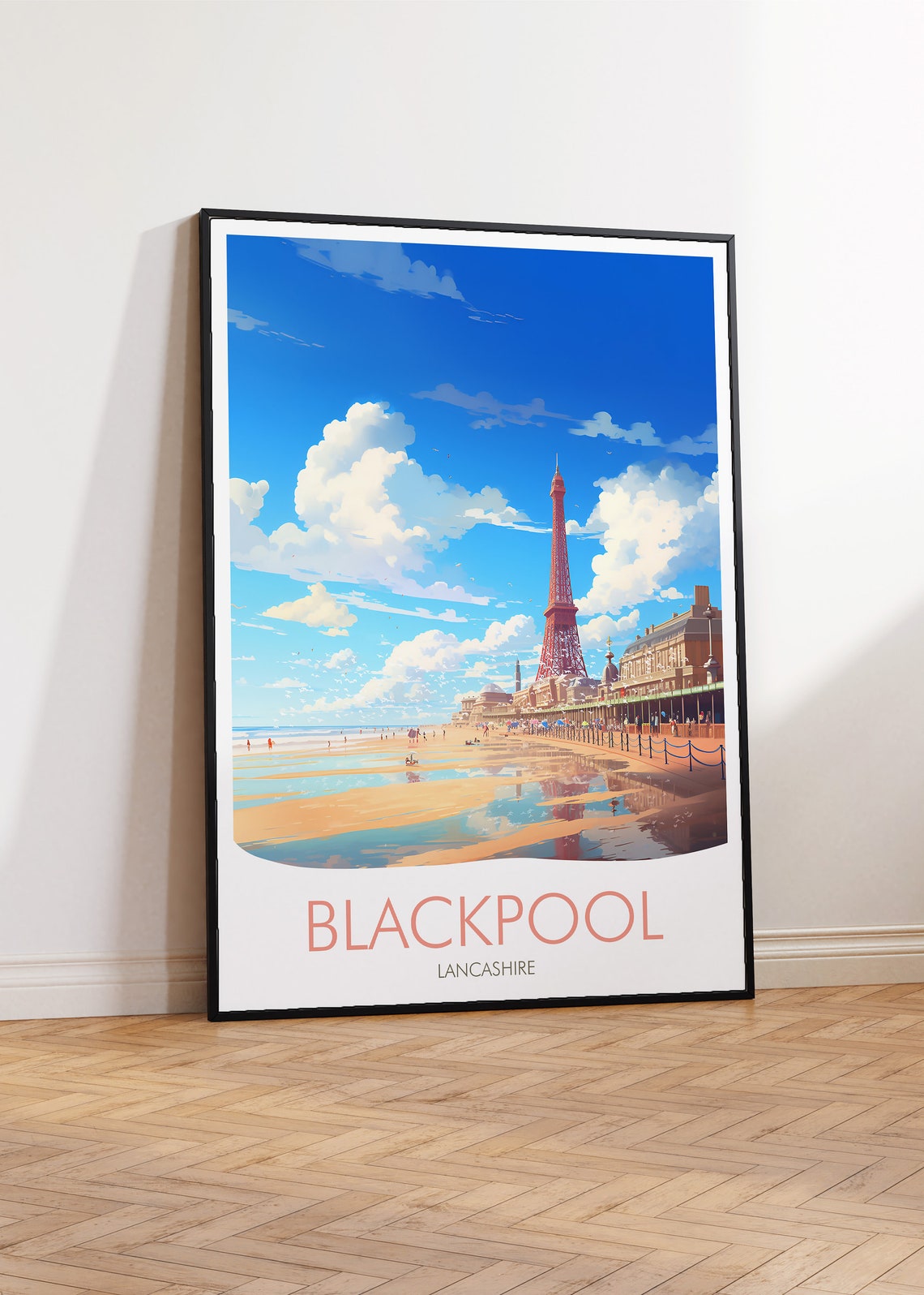 Blackpool Lancashire Tower Beach Promenade Holiday Fun Poster - Image 2