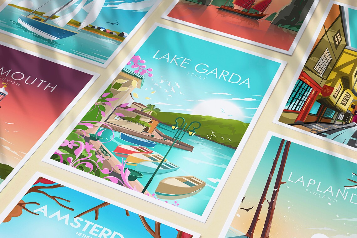 Lake Garda Italy Travel Poster, Landscape View - Image 3