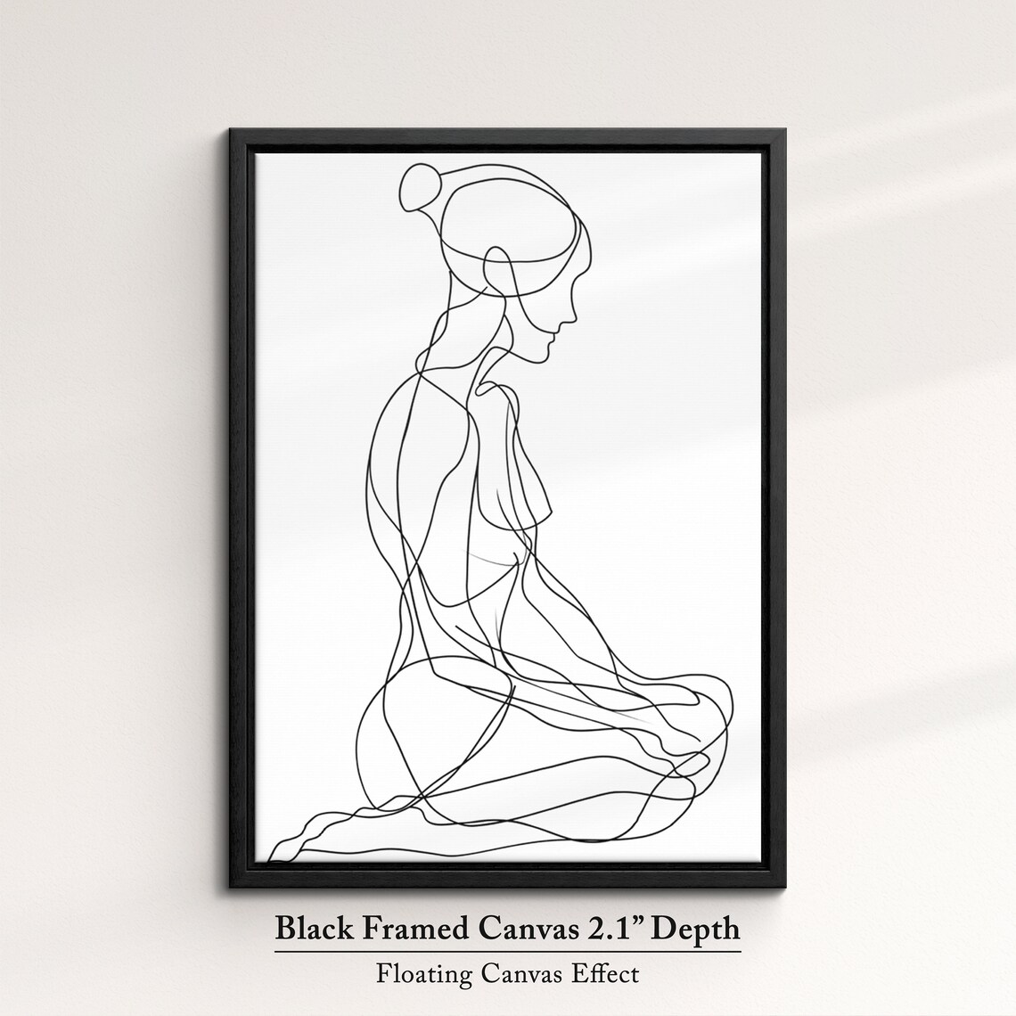 Seated Woman Profile Minimalist Line Art Drawing Modern Feminine Wall Art Print - Image 2