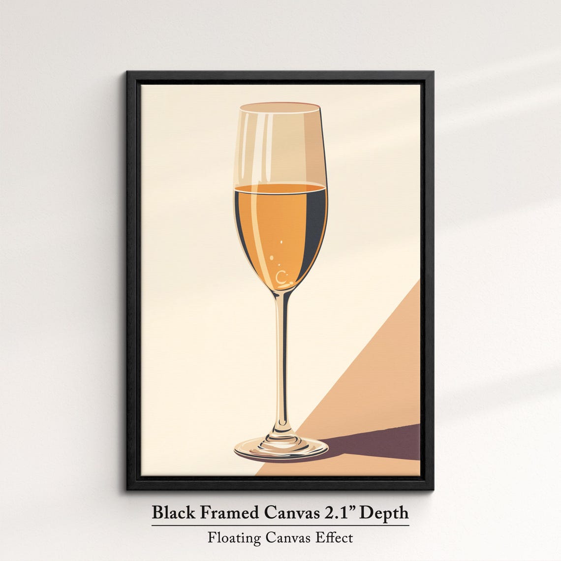 Minimalist Champagne Flute Illustration Boho Kitchen Wall Art Print - Image 2