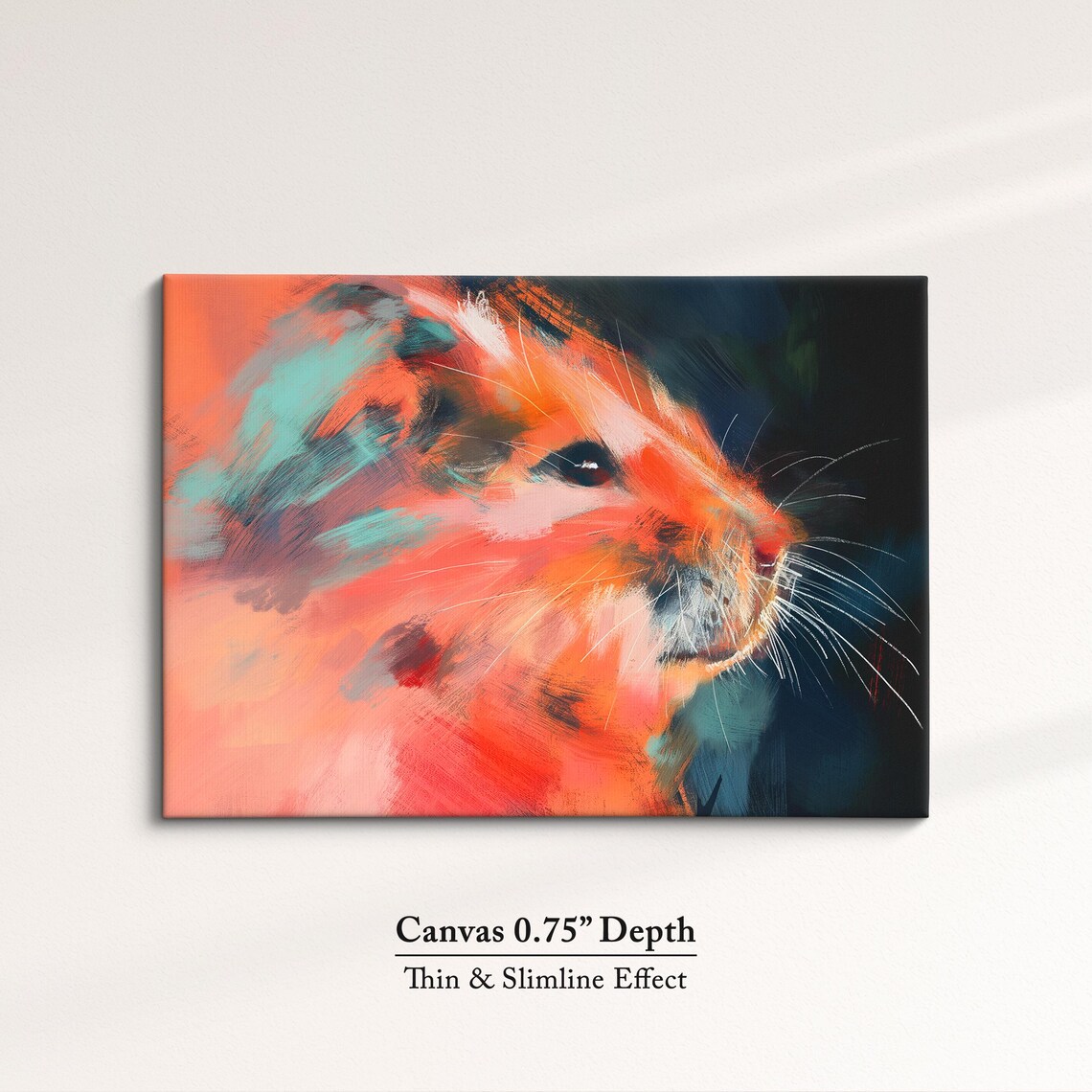 Hamster Fiery Orange Teal Bold Abstract Close Up Small Pet Art Poster - Image 4