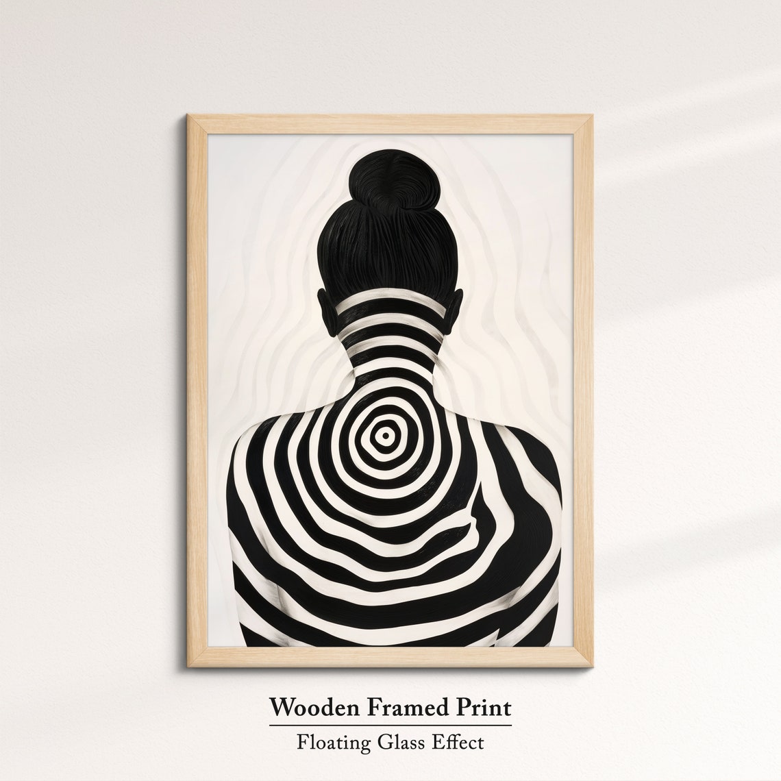 Black And White Spiral Back Body Art Optical Illusion Wall Poster - Image 6