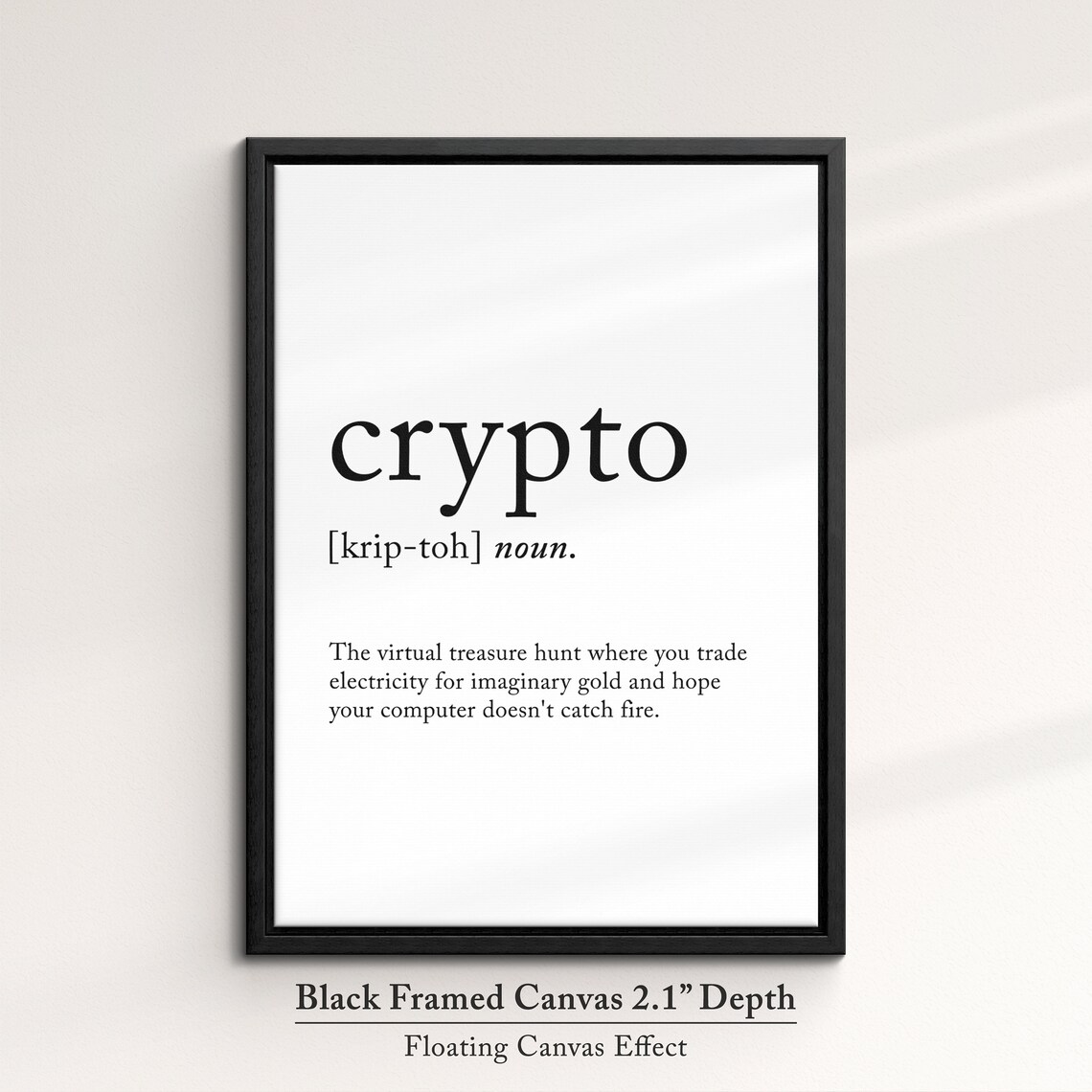 Crypto Funny Definition Dictionary Quote Minimalist Framed Print Framed Wall Art Poster Home Decor Interior Finance Bitcoin Gifts - Image 2