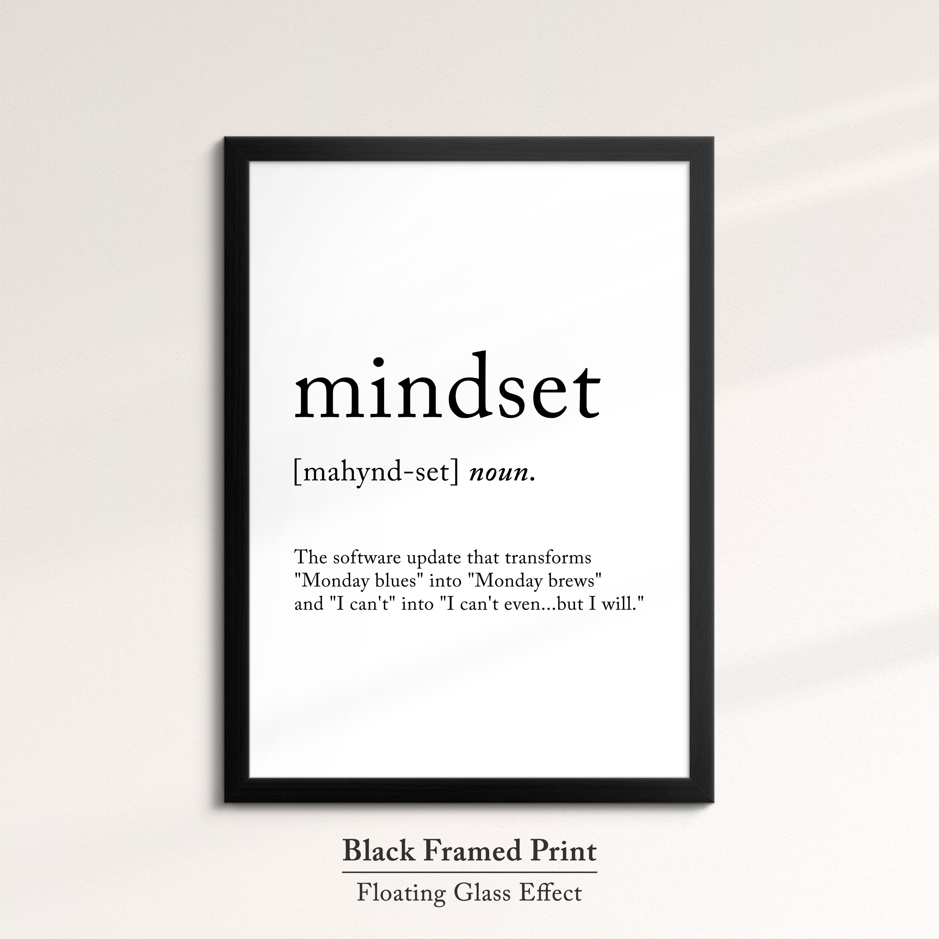 Mindset Funny Definition Dictionary Quote Minimalist Framed Print Framed Wall Art Poster Home Decor Interior Inspirational Gifts - Image 8