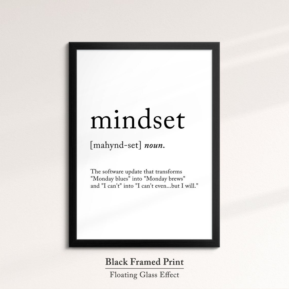 Mindset Funny Dictionary Definition Quote Minimalist Wall Art Poster - Image 8