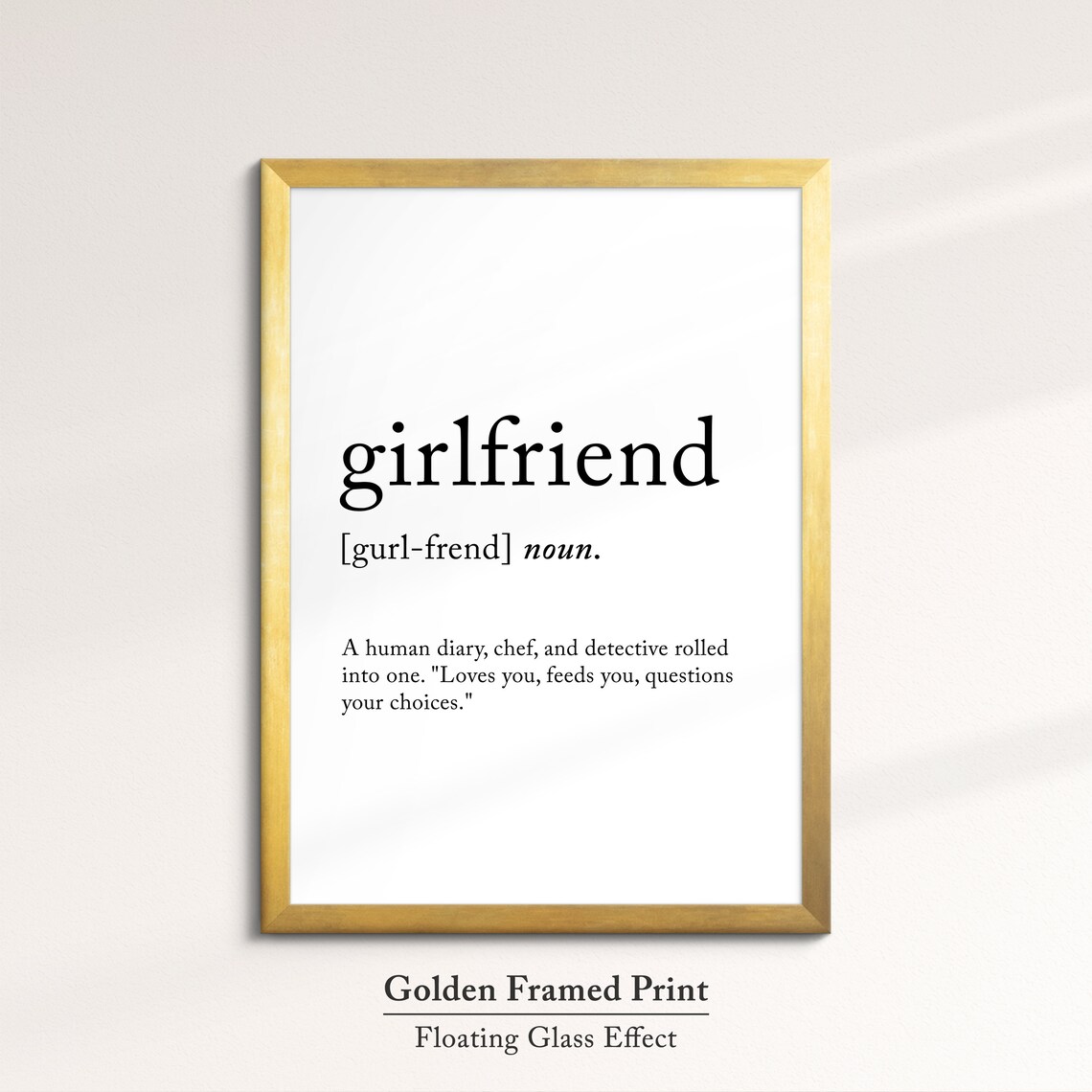 Girlfriend Minimalist Definition Quote Word Art Framed Print Framed Female Wall Art Lady Poster Feminine Home Decor Gifts For Her - Image 4