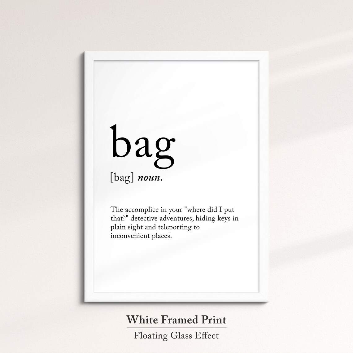 Bag Definition Dictionary Funny Quote Framed Print Framed Wall Art Poster Home Decor Interior Fashion Beauty Gifts For Her - Image 7